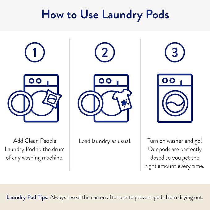 Clean People Laundry Detergent Pods - Recyclable Packaging, Hypoallergenic, Stain Fighting - Ultra Concentrated, Laundry Soap - Spring, 192 Pack