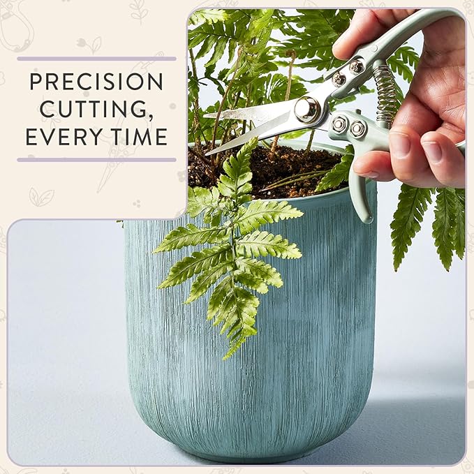 Modern Sprout Pruning Shears - Herb Snipping Scissors- Lightweight Gardening Tools W/Easy Lock - Flower Cutter Garden Shears - Carbon Steel Blade + Reusable Holster (Lavender, 1-Pack)