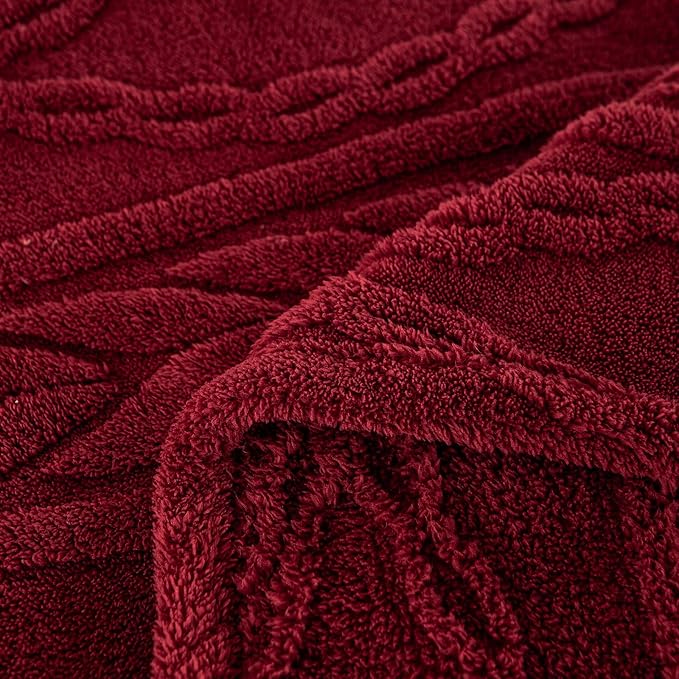 YUSOKI Sherpa Twin XL Blanket(Without Pillows)-3D Stylish Design Super Soft Blankets for Teen Girls Women Couch Bed Sofa Chair Men Boys Gift(Burgundy Red,65"x90")