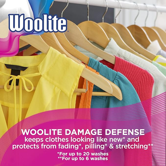 Woolite Damage Defense Liquid Laundry Detergent, Light Fresh Scent, 33 Loads, 50 Fl Oz
