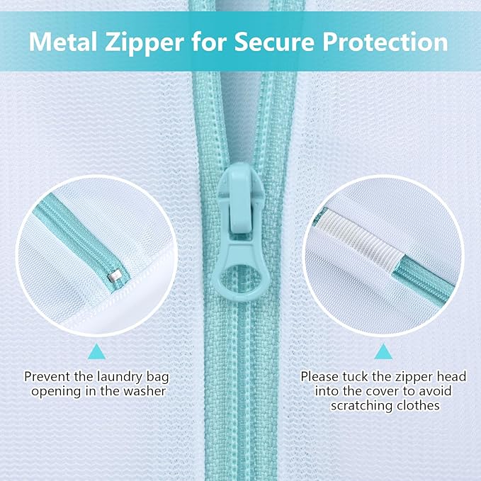 OTraki Mesh Laundry Bag for Delicates, 24 x 32 inch Large Mesh Delicates Bag for Washing Machine, Zippered Net Laundry Bag for Sweater Bed Sheet Blanket Toy Travel Camping College Dorm Organizer