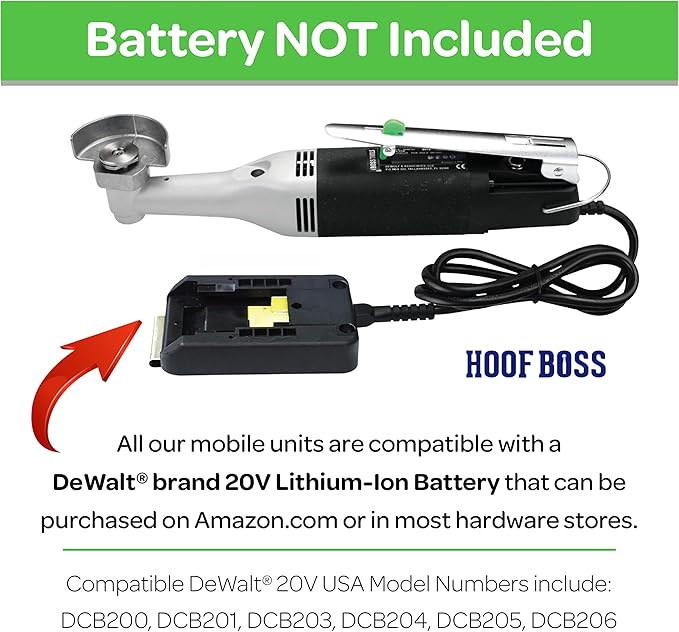 Hoof Boss - Goat Hoof Trimmers Basic Mobile Set - Requires 20 Volt Battery Not Included - Goat Hooves Trimmer Tool Kit - Grinder Discs and Accessories Included