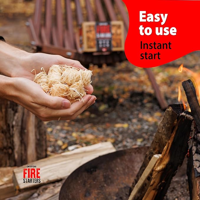 50 pcs Grill Starter for Indoor and Outdoor Use, Natural, Eco-Friendly Firelighters for Grills, Smokers, Fire Pits, Wood Stoves - Waterproof, All-Weather Camping Natural Starters