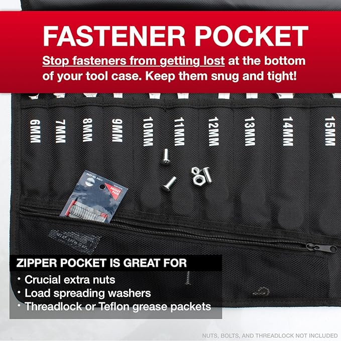 Jaeger 18pc MM/Metric TIGHTSPOT 90-Tooth Ratcheting Wrenches MASTER SET - With BEAR KEEPER Rollup Case