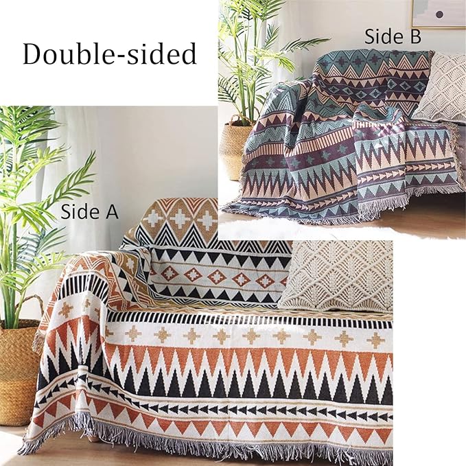 Lqprom Boho Southwest Throw Blankets Aztec Southwest Throws Cover Outdoor Camping Picnic Tent Beach Travel 63"x87"