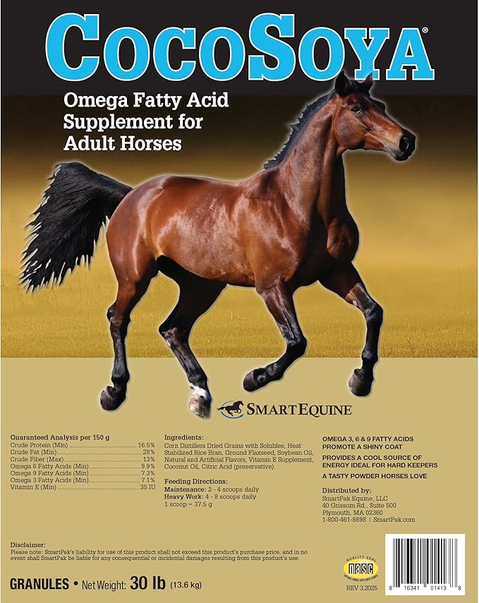 Uckele by SmartEquine CocoSoya Granular | for Skin and Coat | Contains Soybean Oil and Coconut Oil for Overall Coat Shine and Horse Health | Nourishing Fatty Acids for a Lustrous Appearance | 30 LB