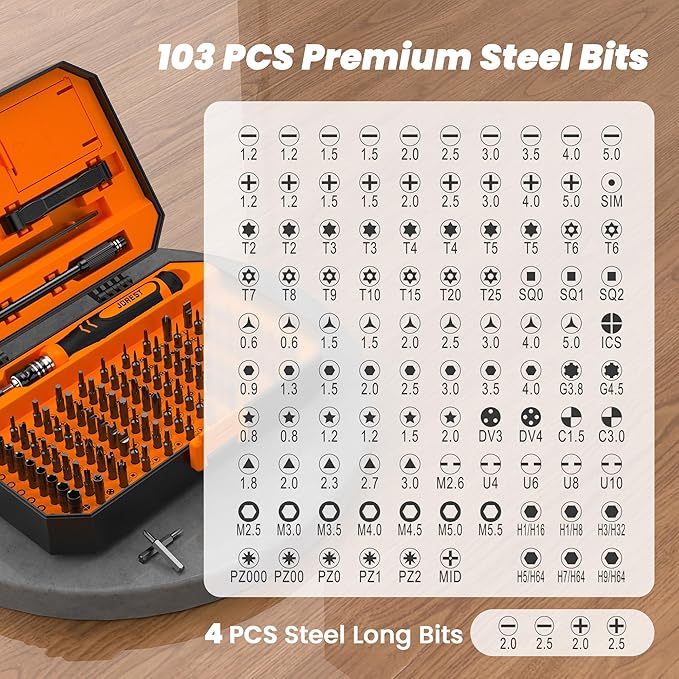 JOREST 115 in 1 Small Precision Screwdriver Set, Tool Gifts for Men Dad Him, Magnetic Repair Tool Kit for PC, Laptop, Tablet, iPhone, Macbook, Jewelers, PS5, Xbox, Switch, Game Console, Door &Chair