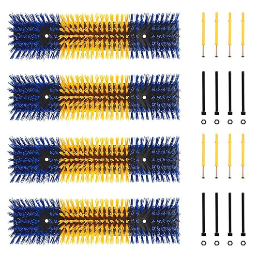 Livestock Scratch Brush for Cattle, Horses, Goats, Cow, Durable Scratching & Massage Grooming Tool for Healthy Coat, Relieves Itching, Easy Install on Fence Posts(4pcs, Yellow)