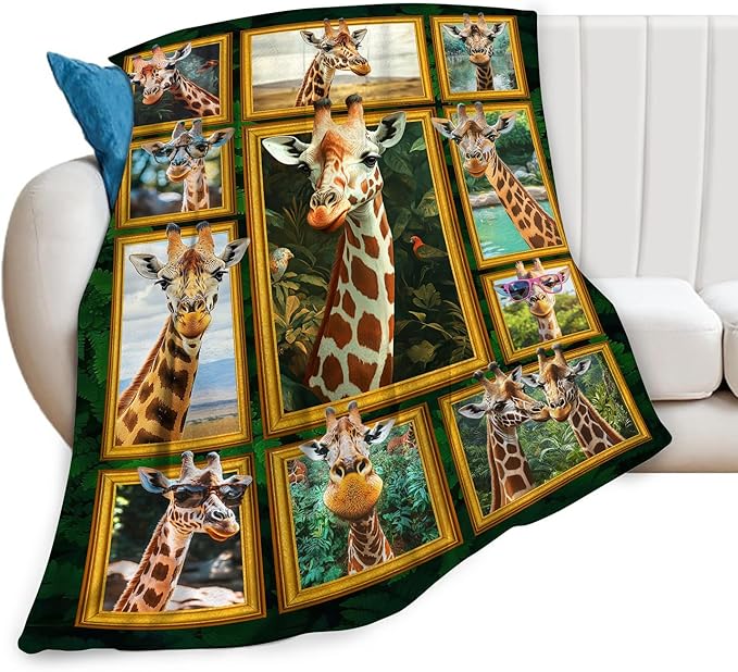 Giraffe Blanket Gifts for Girls Boys Lovers Soft Warm Plush Cool Giraffe Throw Blanket Flannel Fleece Fuzzy Stuff Blanket for Bed Couch Living Room Decor 80"X60"