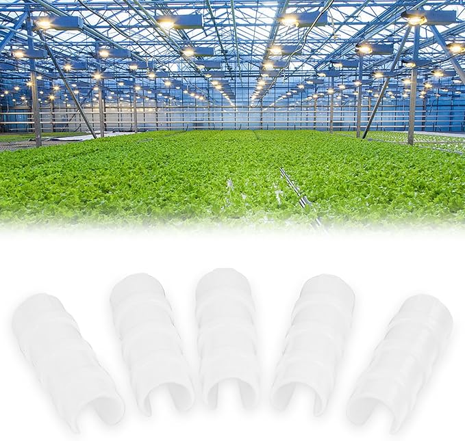80PCS 3/4 inch Greenhouse Clips White Greenhouse Clamps Black Plastic Clamps Garden Buildings Tube Clips for PVC Pipe Greenhouse Films, Sunshade Nets, Shelters, Farming, Gardening