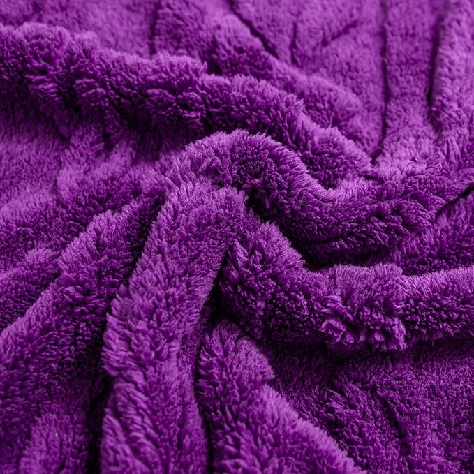 YUSOKI Sherpa Queen Size Blanket-3D Stylish Design Super Soft Fuzzy Cozy Warm Blanket Thick Plush Fluffy Furry Blankets for Teen Girls Women Couch Bed Sofa Chair Men Boys Gift(Purple,90"x90")