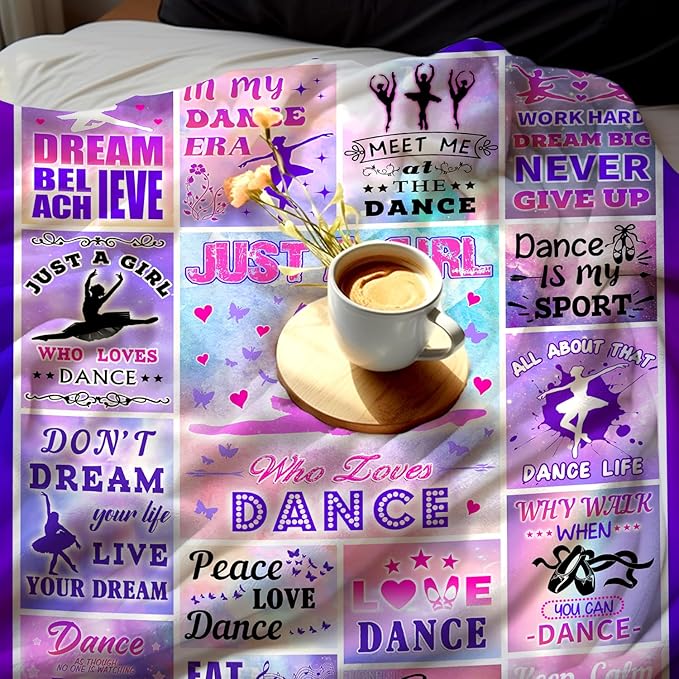 Dance Throw Blanket Plush Fleece Soft Lightweight Flannel Fleece Blankets Decor for Couch Sofa Living Room Bedding 50"X40"