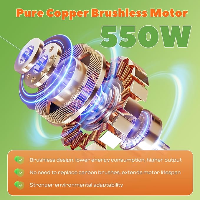 Sheep Shears Cordless 550W 2400RPM Rechargeable Sheep Clipper Professional Animal Clipper, 6-Speed Adjustable with 2x 4000mAh 21V Lithium Batteries for Sheep, Goat, Cattle, Livestock (110V, Orange)