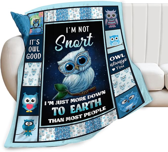 Owl Blanket Owl Throw Blanket Soft Fleece Flannel Bedding Owls Gifts for Boys Women Girls Lovers Adults Stuff Plush for Couch Sofa Bed Room Decor 40"X50"