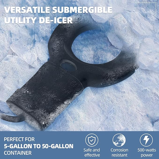 (2-Pack 500W Trough Heater & Stock Tank De-Icer - Made from Aluminum with Teflon Coating for Better Corrosion Resistance