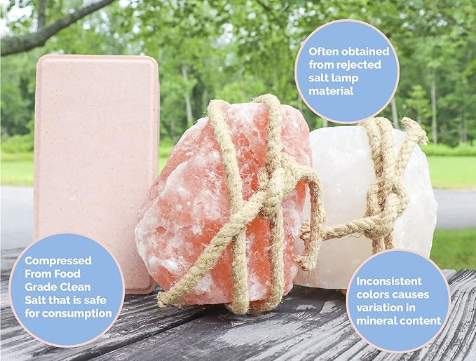 Himalayan Secrets Compressed Pink Salt Lick Brick for Livestock & Wildlife, Pure & Natural Feed Salt Block, Minerals & Trace Elements, No Additives, Durable & Long Lasting, 4.4LB (2KG)