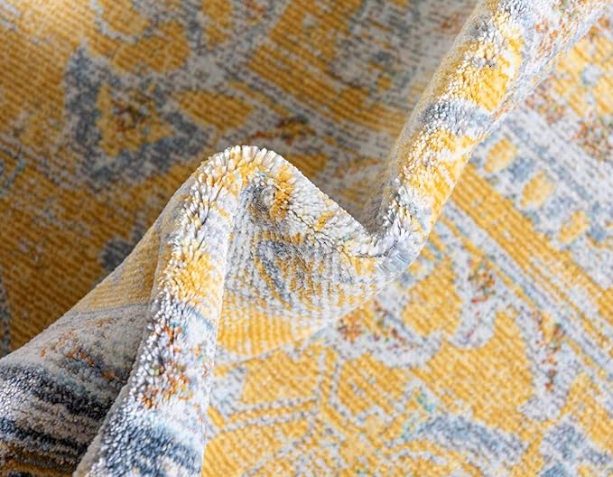 Unique Loom Baracoa Collection Area Rug - Prado (10' x 13' 1" Rectangle, Yellow/ Ivory)