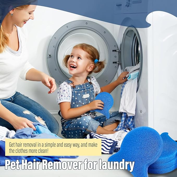 Pet Hair Remover for Laundry, Reusable Dog & Cat Hair Remover Tool, Effectively Removes Pet Hair, Lint and Dander from Bedding and Clothing, Suitable for Washing Machines, Dryers 4PCS