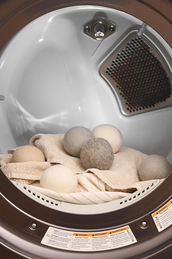 Madison Home Wool Dryer Balls, 6-Pack XL Laundry Dryer Balls, Reusable Natural Fabric Softener, Reduces Wrinkles and Drying Time