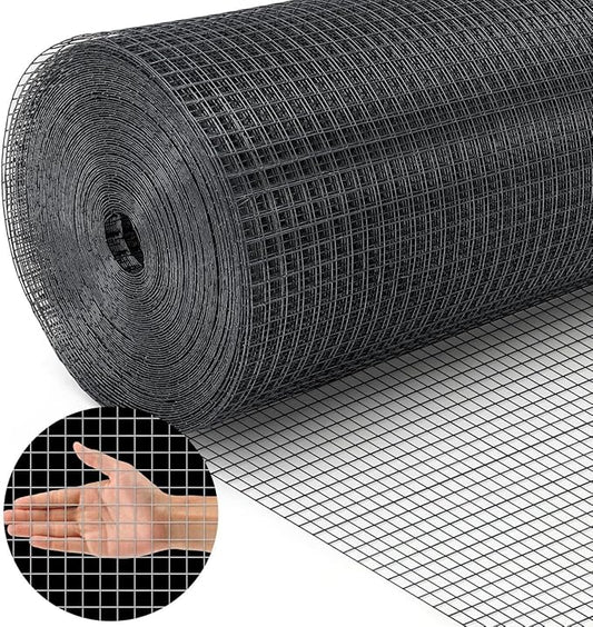 Land Guard 48 inch×100 ft Black Vinyl Coated Hardware Cloth, 19 Gauge 1/2 inch Black PVC Hardware Cloth, Black Welded Wire Fence Supports Poultry Netting Cage Fence…………