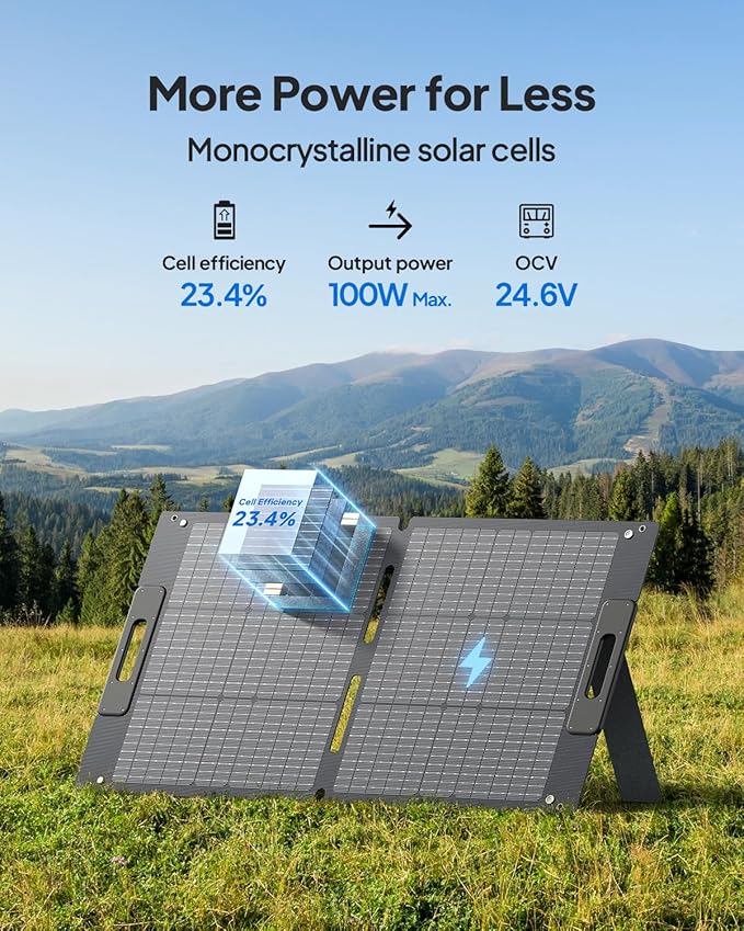BLUETTI AC70 Solar Generator with 100W Solar Panel (Ships Separately), 768Wh Portable Power Station with 2 1000W (Power Lifting 2000W) AC Outlets, 0-80% in 45 Min, LFP Backup Power for Camping, Trip