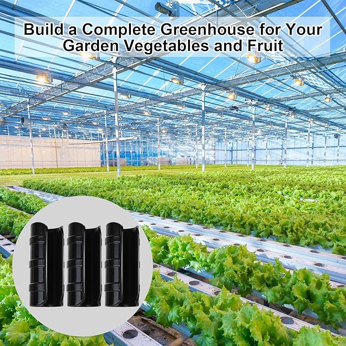 80PCS 3/4 inch Greenhouse Clips Black Greenhouse Clamps Black Plastic Clamps Garden Buildings Tube Clips for PVC Pipe Greenhouse Films, Sunshade Nets, Shelters, Farming, Gardening