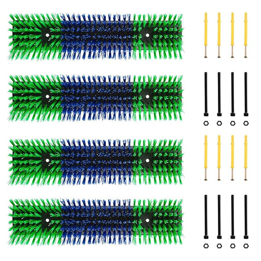 Livestock Scratch Brush for Cattle, Horses, Goats, Cow, Durable Scratching & Massage Grooming Tool for Healthy Coat, Relieves Itching, Easy Install on Fence Posts(4pcs, Green)