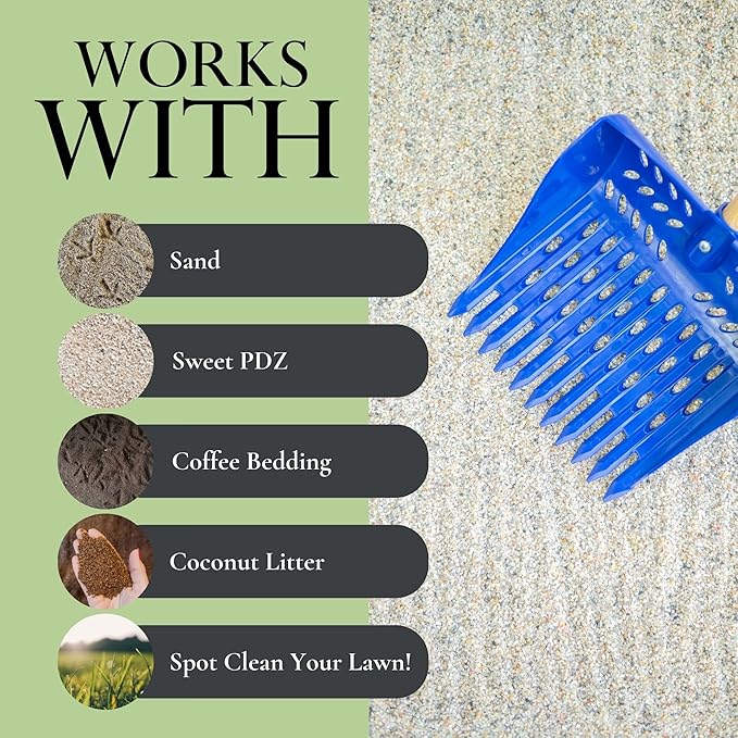 The Coop Scoop® Original 2-in-1 Chicken Poop Scooper & Rake – Made in The USA, Durable Sand Sifting Litter Shovel for Chicken Coops & Small Farm Animals