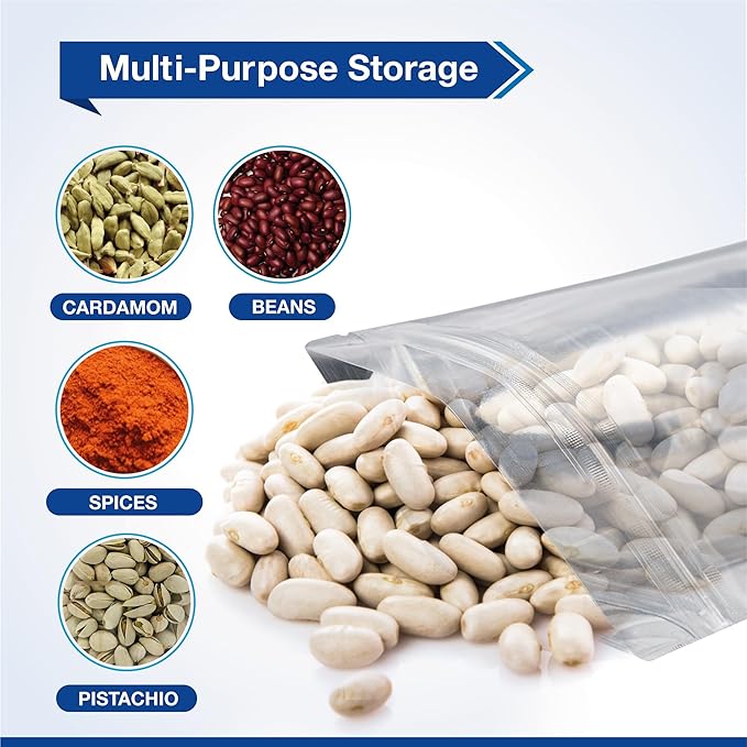 BELLE KR® 6x9 Mylar Bags Stand Up - Pack Of 1000-7.5mil Thick - Clear Mylar Bags with See Through Window for Freeze Dryer