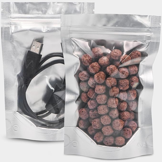 4"x 6" 30 Packs Mylar Bags For Food Storage, Mylar Bags With Window, Freeze Dried Candy Bags, Reusable Storage Bags For Food, Mylar Food Storage Bags for Long Term Food Storage