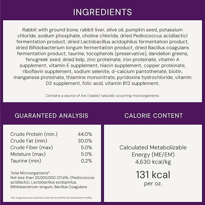 Stella & Chewy's Freeze-Dried Raw Cat Dinner Morsels - Premium Rabbit Recipe with 98% Responsibly-Sourced Meat & Organs - Natural Grain-Free Cat & Kitten Food - Made in USA - 8 oz
