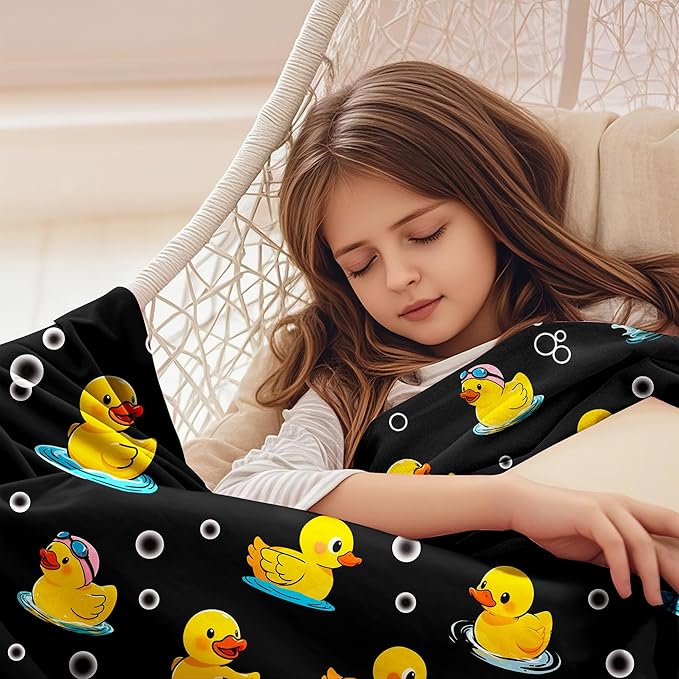Duck Blanket Gifts Soft Flannel Ducks Throw Blanket Duck Stuff Decor for Girls Women Kids Adults 60"x50"