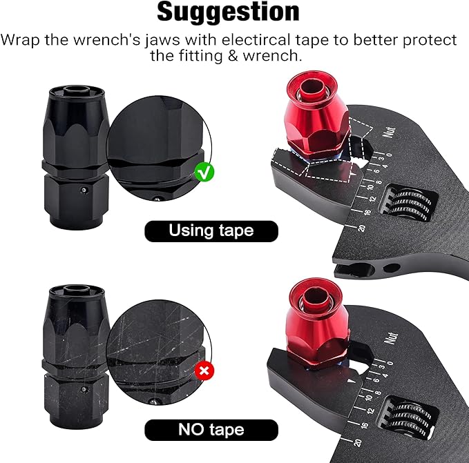 EVIL ENERGY AN Fitting Wrench, 3AN-20AN Adjustable AN Wrench Aluminum Hose Fitting Tool 6 Inch