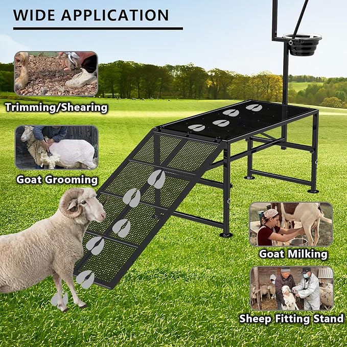 Goat Stand Ramp Use for Our 47 inch Goat Milking Stand, 47" L x 23" W Black Removable Goat Ramp for Sheep Trimming, Sheep Shearing Stand for Sheep & Goats