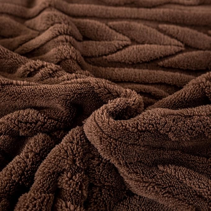 YUSOKI Sherpa Throw Blanket(Without Pillows)-3D Stylish Design Super Soft Cozy Blanket Thick Plush Fluffy Blankets for Teen Girls Women Couch Bed Sofa Chair Men Boys Gift(Brown,50"x65")