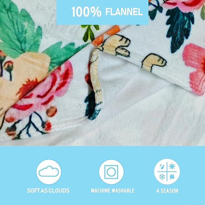 Cute Pug Blanket for Women Girls Kids Adults 40" x 50", Dog Flannel Throw for Sofa Couch Bed Living Room, Gifts for Animal Lovers
