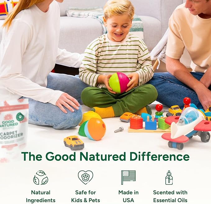 Good Natured Brand | Carpet Deodorizer & Freshener Powder | 31 oz Pet Odor Eliminator for Strong Odor & Pet Urine | Fresh Natural Pink Citrus Scent | Safe for Homes with Pets