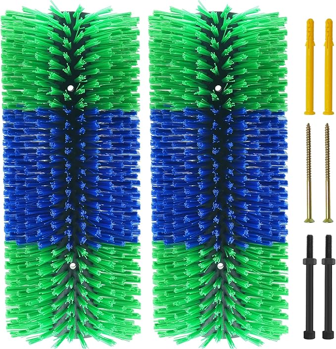 Livestock Scratching Brush Goat Scratcher Full Massage Grooming Brush with 8 Screws for Cattle, Sheep, Horses, Pigs