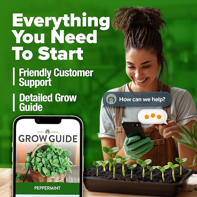 HOME GROWN Peppermint Seeds 2 Pack (Mentha × piperita) – 4,740 Heirloom Mint Seeds for Planting – Grow Indoors or Outdoors, Kitchen Herb Garden Favorite