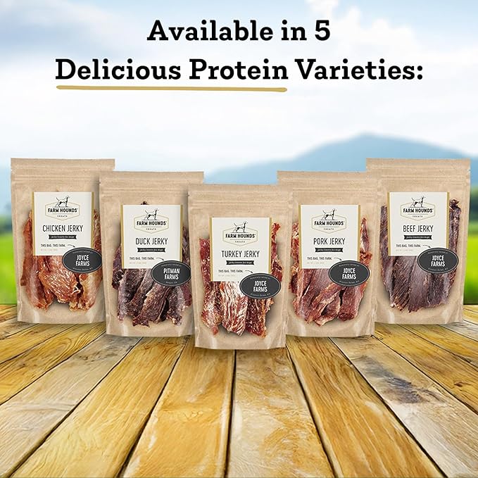 Farm Hounds - Dog Jerky Bundle - Premium Natural Jerky for Dogs - 100% Humanely Raised - Break-to-Size - No Added Fillers - Made in USA - 5 Pack