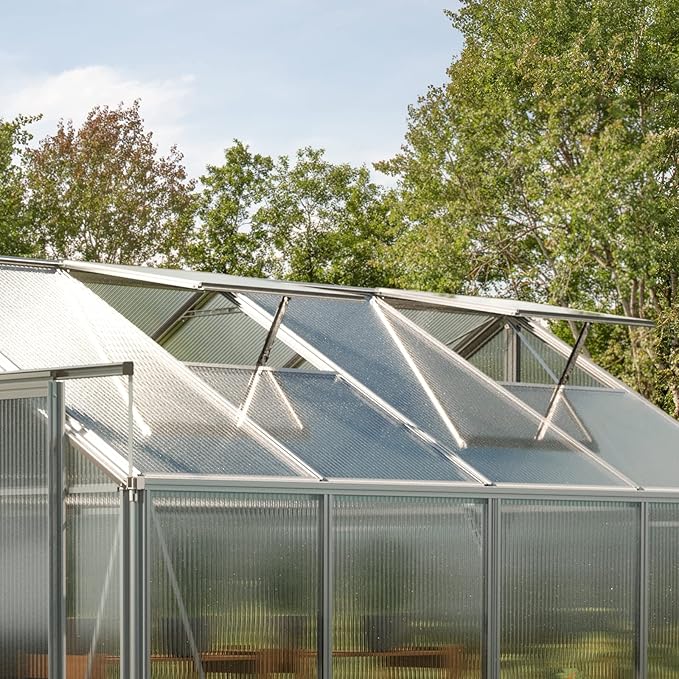 Greenhouse Saphir 6 Aluminum Frame 8.5 x 12.6 ft with Approx. 8 mm Polycarbonate Panels