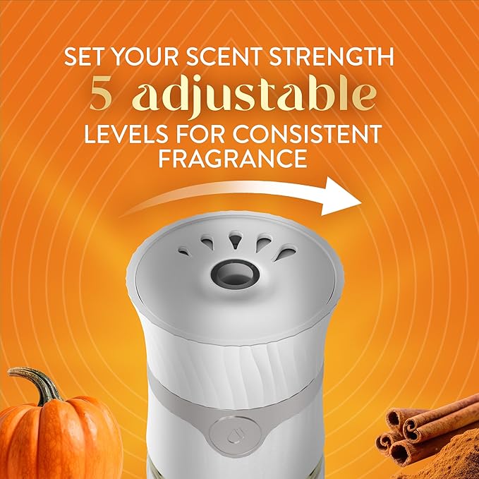 Air Wick Plug In Scented Oil Refill,Fall Scent, Fall Décor, Harvest Pumpkin & Spice, 5 ct