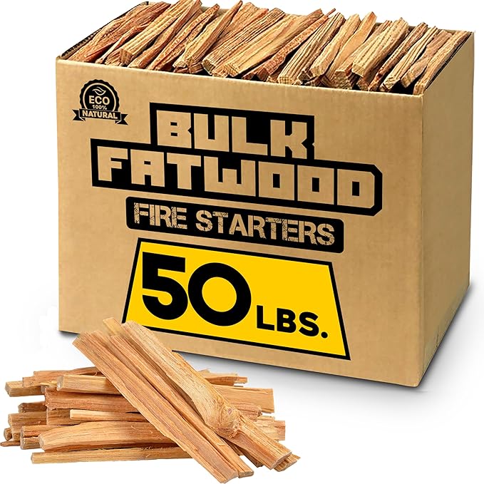 Eco-Stix Fatwood Fire Starter Kindling Firewood Sticks 100% Organic Firestarter for Wood Stoves, Fireplaces, Campfires, Bonfires, 50 Lbs