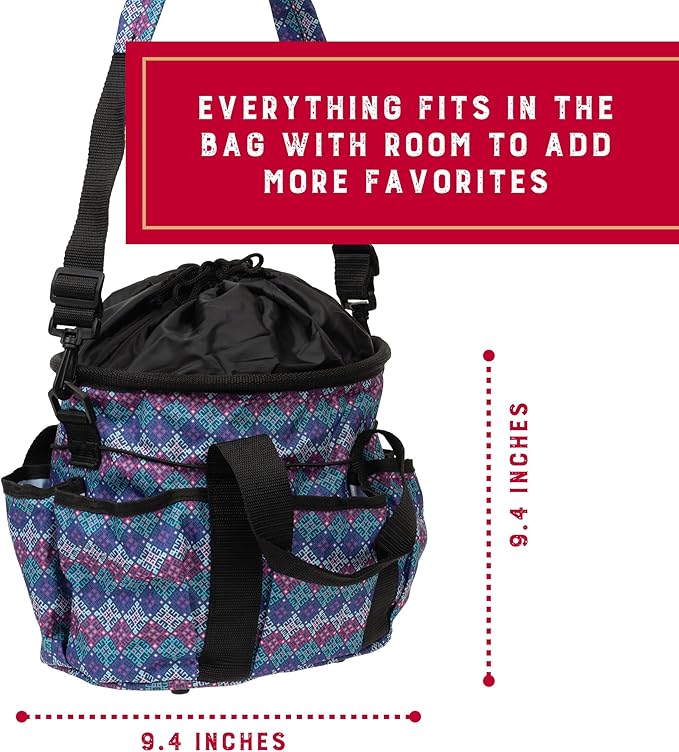 Weaver Leather Horse Grooming Kit, 7-Piece Brush Set with Organizer Tote Bag, Equine Care, Horse Tack Room Equipment, Grooming Supplies