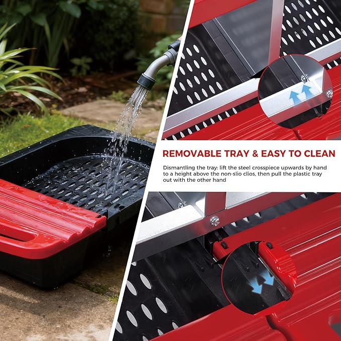 GarveeLife Chicken Nesting Box, 4 Compartments Laying Nest Boxes for Laying Eggs Chicken Brooder Box Nest Box with Perch 4 Hole Red