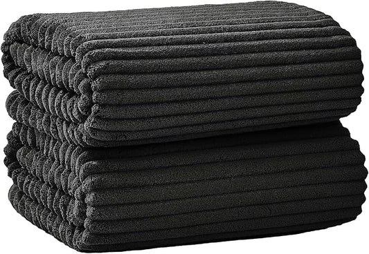 Oversized Bath Sheets 40x80 Inches Extra Large Bath Towels for Adults Super Soft Quick Dry Highly Absobent Microfiber Shower Towels for Bathroom, Pool, Gym, Yoga Towel (Black, 2Piece)