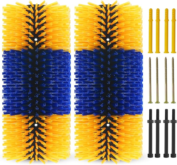 Livestock Scratching Brush Goat Scratcher Full Massage Grooming Brush with 8 Screws for Cattle, Sheep, Horses, Pigs