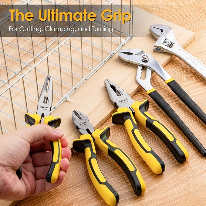 DOWELL Tool Set 185 Piece, General Household Tool Kit, Hand Tool Kit with Toolbox Storage Case for Home Repair