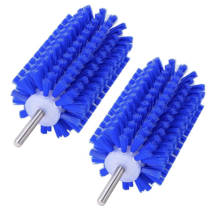 EBaokuup 2 Pcs Livestock Mini Roto Drill Brush Attachment-0.2 Inch Drill Shank Cattle Fur Brush-Cattle Scratcher Roto Brush for Goat Sheep Cattle Horse Pig Grooming