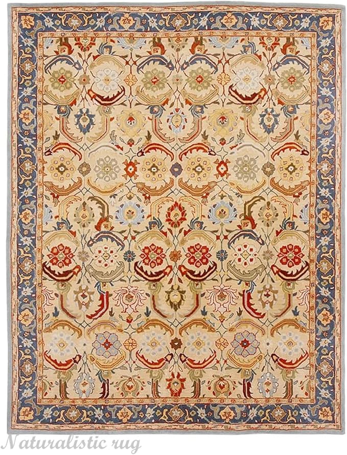 Handmade Tufted 100% Wool Area Rug Traditional Rug Bedroom Living Room Office for Luxury Home (Multi Red, 12' x 15)